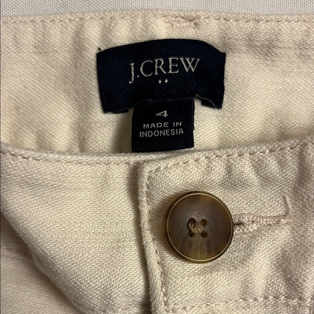 J.Crew Women's Cream Cotton Pants Size 4 NWOT - Picture 2 of 11